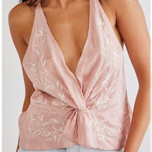 NWT! Free People Cherry Embroidered Top